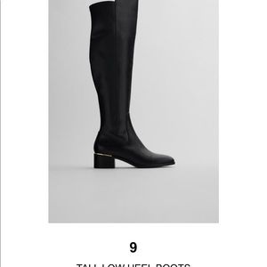 Zara tall low heel boots -  never worn